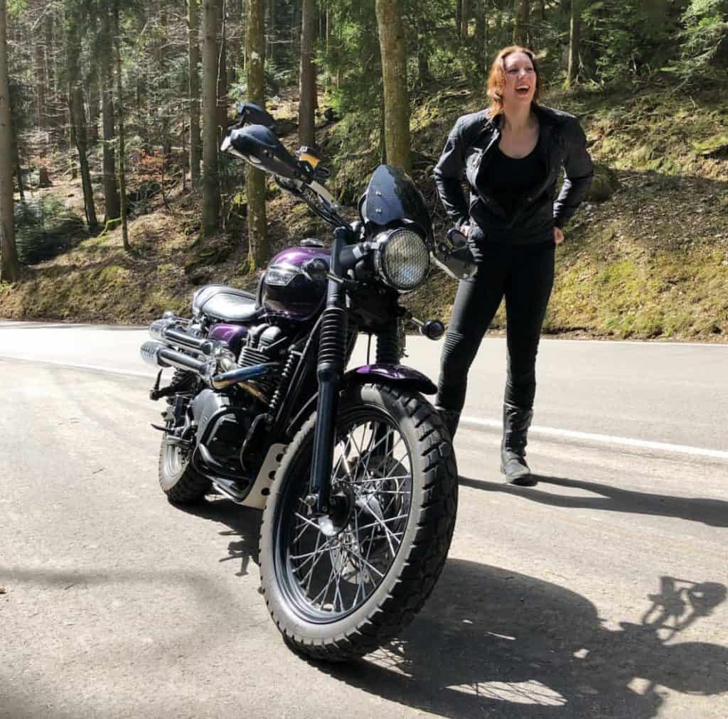Motorcycling in Germany- Biker girl in Black Forest
